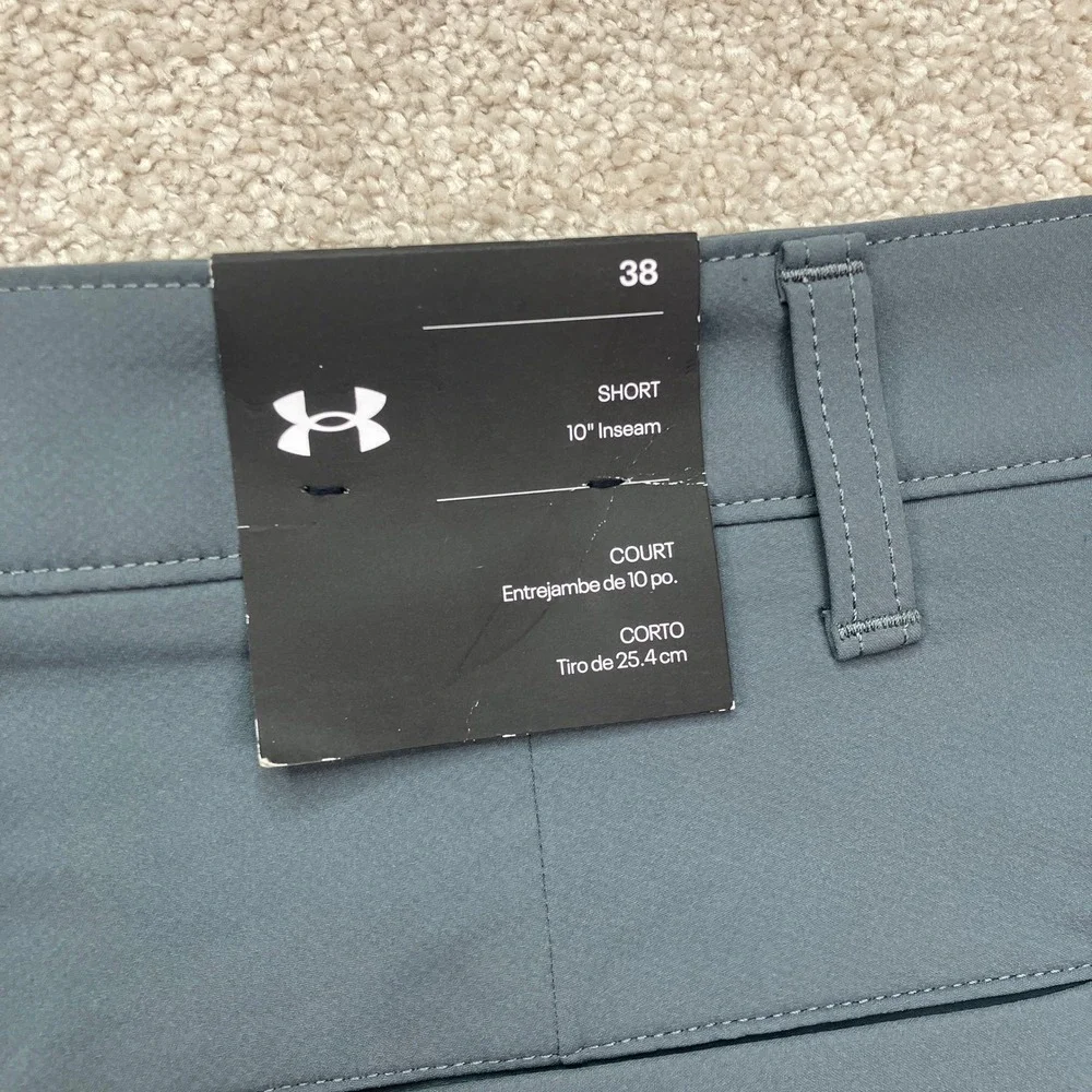 Under Armour Mens 38 UA Tech Short Gray 10 Inch Inseam Golf Performance 1350071